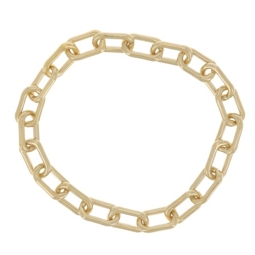 Bague fine chaîne maille Rectangle 2.4 mm - Taille 48 - Gold filled (or laminé) x1