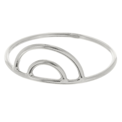 Bague fine double arche - Taille 46 - Argent 925 x1