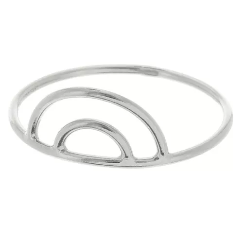 Bague fine double arche - Taille 49 - Argent 925 x1