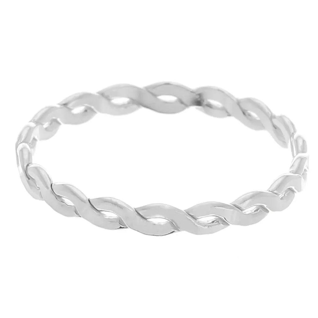 Bague fine torsadée tresse Taille 54 Argent 925 x1 Perles Co