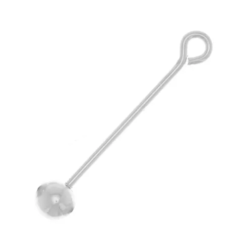 Clou tête ronde 17x0.6 mm avec boule dévissable - Argent 925 x1