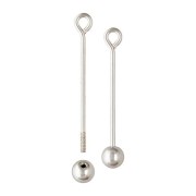 Clou tête ronde 17x0.6 mm avec boule dévissable - Argent 925 x1