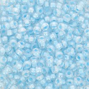 Perles rocailles Preciosa 9/0 2.5 mm - Crystal interieur aquamarine nacrées x20gr