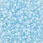 Perles rocailles Preciosa 9/0 2.5 mm - Crystal interieur aquamarine nacrées x20gr