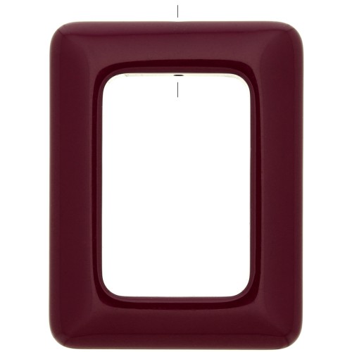 Pendentif rectangle évidé en résine opaque 45x35 mm - Grenat x1