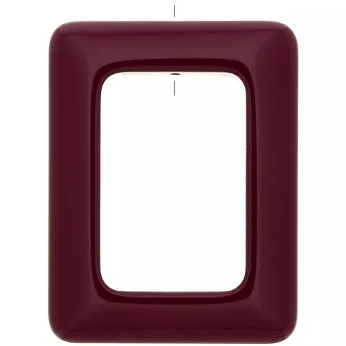Pendentif rectangle évidé en résine opaque 45x35 mm - Grenat x1
