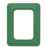 Pendentif rectangle évidé en résine opaque 45x35 mm - Vert x1