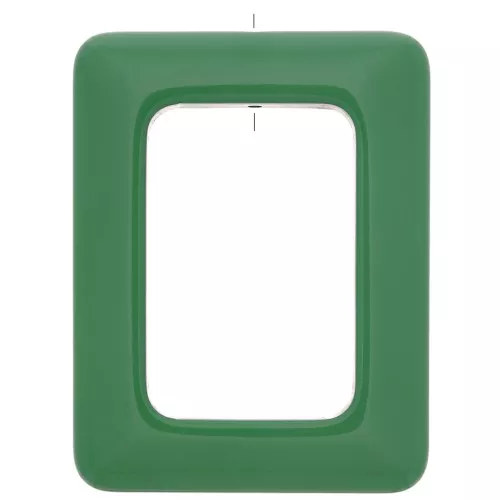 Pendentif rectangle évidé en résine opaque 45x35 mm - Vert x1