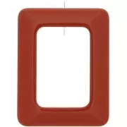 Pendentif rectangle évidé en résine opaque 45x35 mm - Terracotta x1
