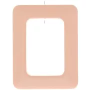 Pendentif rectangle évidé en résine opaque 45x35 mm - Abricot x1