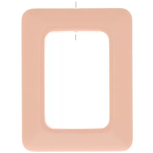 Pendentif rectangle évidé en résine opaque 45x35 mm - Abricot x1