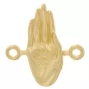 Intercalaire main 20x18 mm - motif oeil - Doré à l'or fin x1