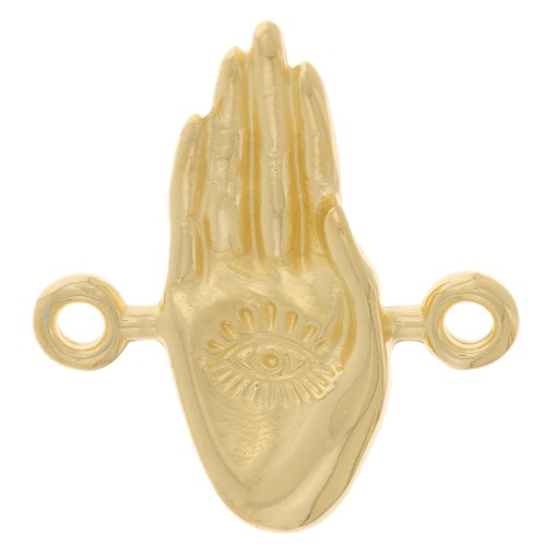 Intercalaire main 20x18 mm - motif oeil - Doré à l'or fin x1