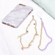 Chaîne plastique maille Forçat 7.4 mm - Bleu lagon x39cm