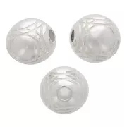 Perle ronde - boule de pétanque 10 mm - Plaqué Argent x1
