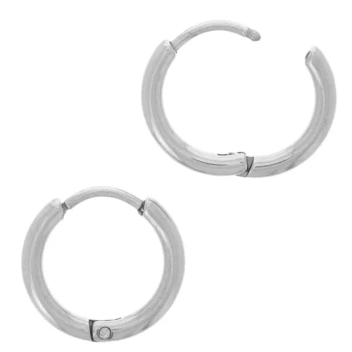 Créoles rondes 14 mm - Fil 2 mm - Acier Inoxydable 304L x2