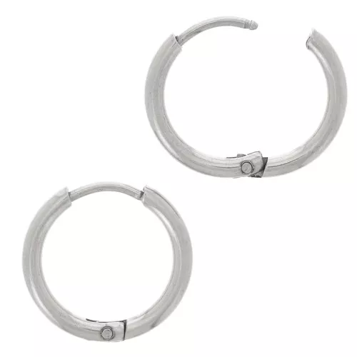 Créoles rondes 16 mm - Fil 2 mm - Acier Inoxydable 304L x2