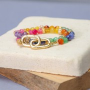 Fermoir ovale mousqueton 22x13 mm - Rhodié x1