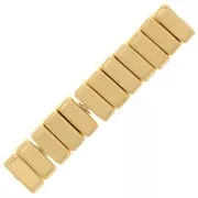 Perles rondelles carrés - Heishi - 4 mm - Doré à l'or fin x10