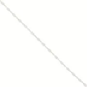 Chaîne maille Fantaisie avec imitations perles d'eau douce 3 mm - Doré - Blanc x1m