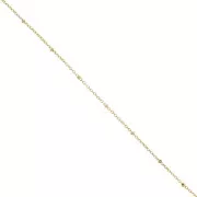 Chaîne maille Forçat limée 1.8 mm avec perles aplaties Acier inox 304 Doré x99cm