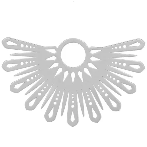 Pendentif demi-soleil ethnique évidé 15x25 mm exclu Perles&Co - Placage Argent fin