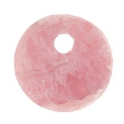 Sequin rond 8 mm en pierre gemme - Rhodochrosite x1