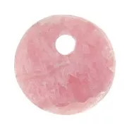Sequin rond 8 mm en pierre gemme - Rhodochrosite x1