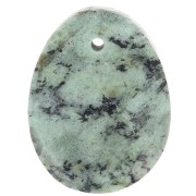 Pendentif facetté ovale 20x15 mm en pierre gemme - Turquoise Africaine - Jaspe x1|raw }}