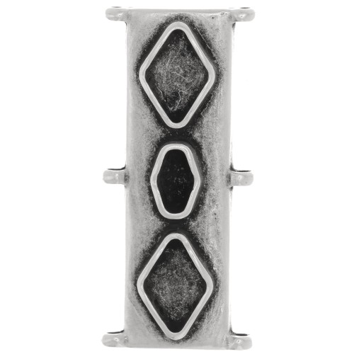 Cymbal - Connecteur pour perles Delica 11/0 31x14 mm Gerakari - Argenté vieilli