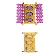 Cymbal - Connecteur pour perles Delica 11/0 18x14 mm Korakas - Doré à l'or fin x1