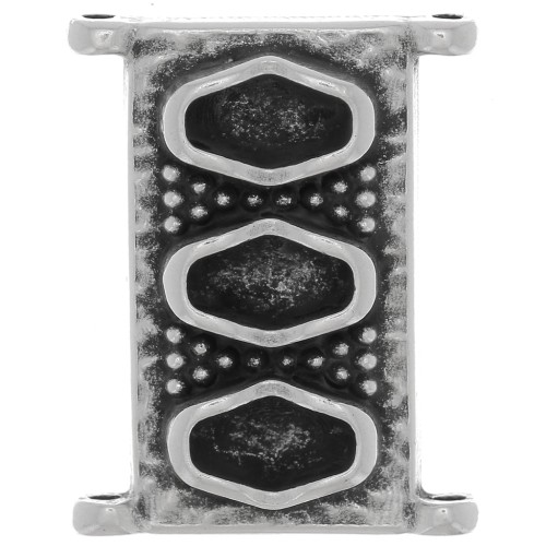 Cymbal - Connecteur pour perles Delica 11/0 18x14 mm Korakas - Argenté vieilli x1