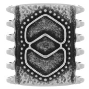 Cymbal - Connecteur pour perles SuperDuo 24x23 mm Pitrofos - Argenté vieilli x1|raw }}