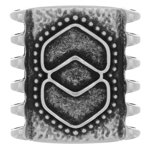 Cymbal - Connecteur pour perles SuperDuo 24x23 mm Pitrofos - Argenté vieilli x1