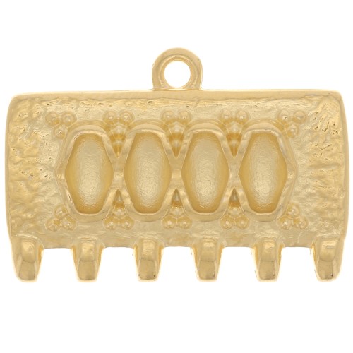 Cymbal - Embout pour tissage de perles SuperDuo 16x24 mm Kalyvari VI - Doré à l'or fin x1