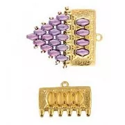 Cymbal - Embout pour tissage de perles SuperDuo 16x24 mm Kalyvari VI - Doré à l'or fin x1