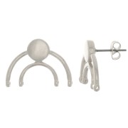 Cymbal - Clous d'oreilles pour Rocaille 11/0 17x23mm Platani VI Argenté vieilli x2