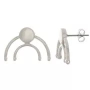 Cymbal - Clous d'oreilles pour Rocaille 11/0 17x23mm Platani VI Argenté vieilli x2