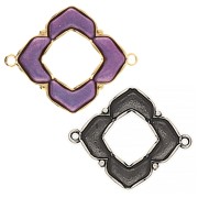 Cymbal - Intercalaire pour perles Chevron 25x31 mm - Notino - Argenté vieilli x1