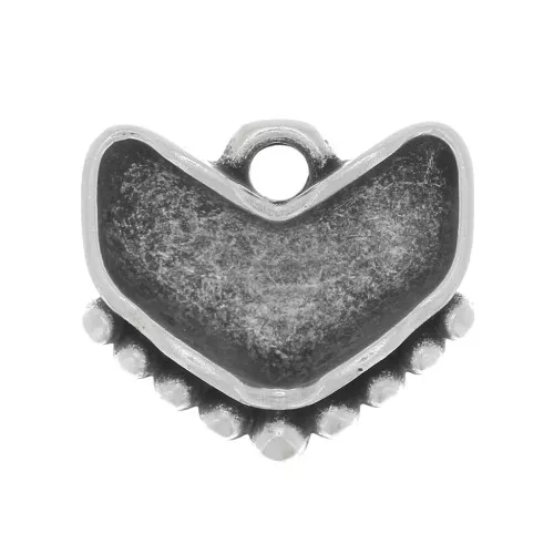 Cymbal - Breloque pour perle Chevron 11x12 mm - Ramos - Argenté vieilli x1