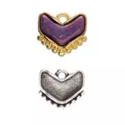 Cymbal - Breloque pour perle Chevron 11x12 mm - Ramos - Argenté vieilli x1