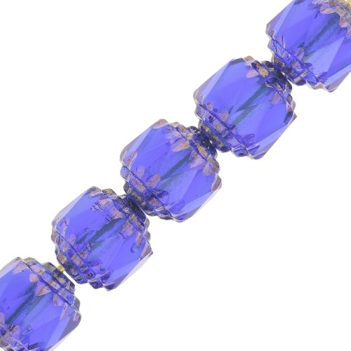 Facettes Antiques 8 mm Sapphire Bronze x10