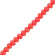 Perles rondelles facettées - rondes aplaties 3x2.5 mm - Corail x39cm