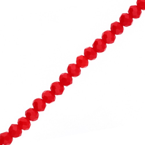 Perles rondelles facettées - rondes aplaties 3.5x3 mm - Dark Red Corail x33cm