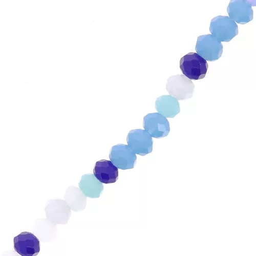 Perles rondelles facettées - rondes aplaties 3x2.5 mm - Multi Bleu x43cm