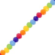 Perles rondelles facettées - rondes aplaties 3x2.5 mm - Multicolore x43cm