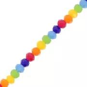 Perles rondelles facettées - rondes aplaties 3x2.5 mm - Multicolore x43cm