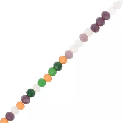 Perles rondelles facettées - rondes aplaties 3.5x3 mm - Multicolore x34cm
