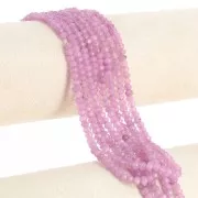 Perles rondes aplaties facettées 4.5x3mm pierre gemme teintée Quartz parme x35cm