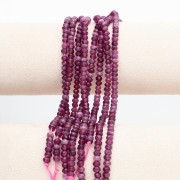 Perles rondes aplaties facettées 4.5x3mm pierre gemme - Quartz violet x34cm